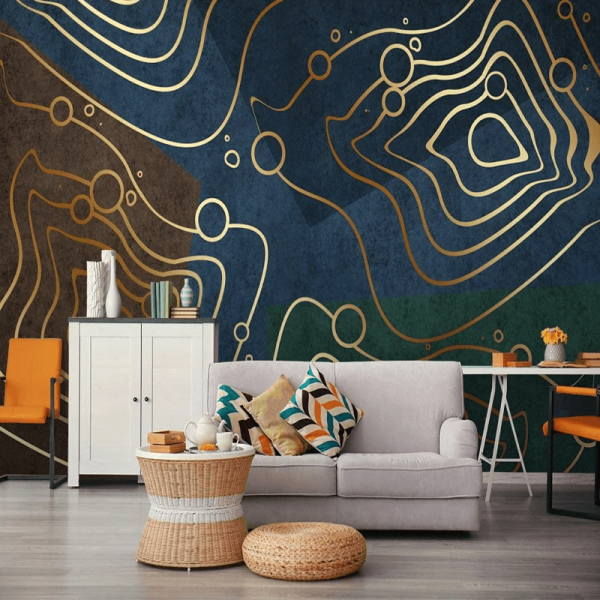 Geometry Luxury Abstract Wallpaper Peel and Stick Wall Mural Self Adhesive Wallpaper Living Room Bedroom Creative Art Wallpaper - Image 3