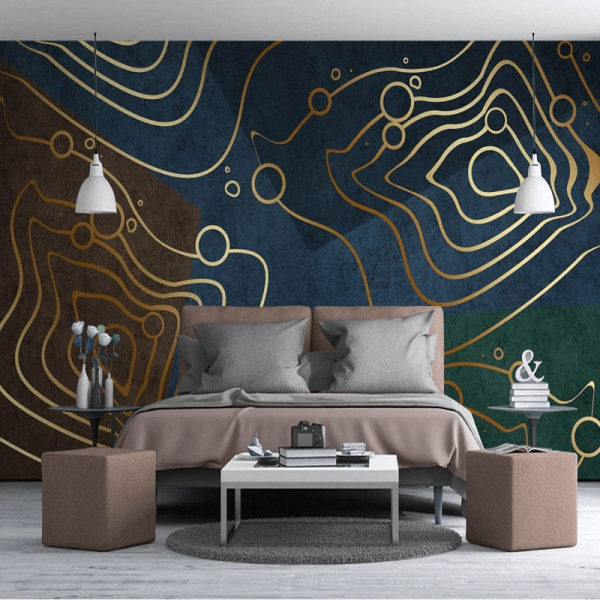 Geometry Luxury Abstract Wallpaper Peel and Stick Wall Mural Self Adhesive Wallpaper Living Room Bedroom Creative Art Wallpaper - Image 4
