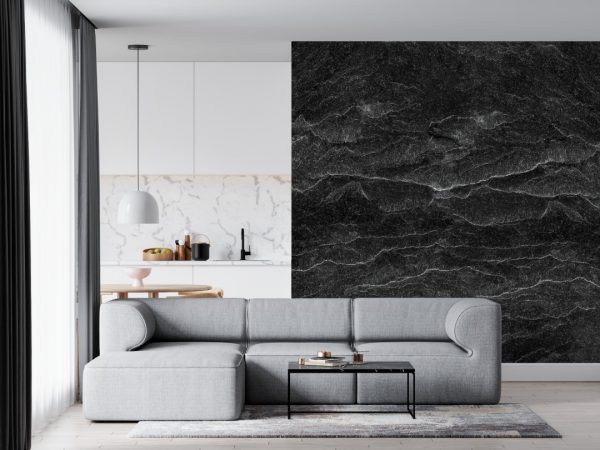 Marble Wallpaper Black Marble Wave Pattern Wallpaper Peel and Stick Wallpaper Self Adhesive Wallpaper Living Room Black Marble Wallpaper - Image 7