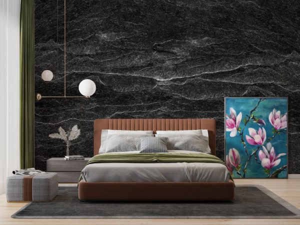 Marble Wallpaper Black Marble Wave Pattern Wallpaper Peel and Stick Wallpaper Self Adhesive Wallpaper Living Room Black Marble Wallpaper - Image 10