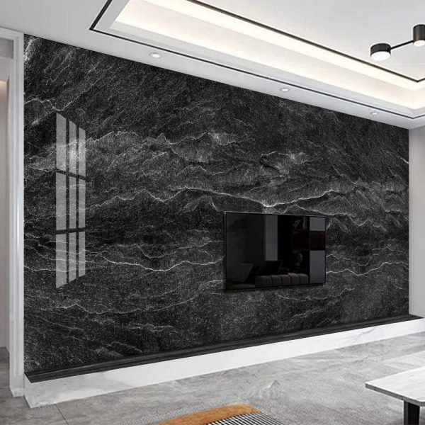 Marble Wallpaper Black Marble Wave Pattern Wallpaper Peel and Stick Wallpaper Self Adhesive Wallpaper Living Room Black Marble Wallpaper - Image 3